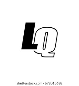 letter L and Q logo overlapping black negative
