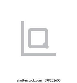 letter L and Q monogram logo gray