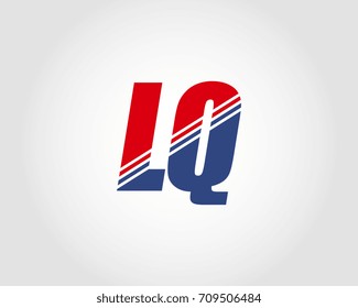 Letter L and Q red and blue combination logo