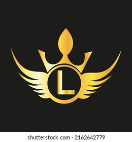 Letter  L  Queen Logo Design vector templet  crown logo Elegant monogram gold logo for Royalty,
 business card, Boutique, Hotel, Cafe, Jewelry