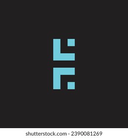 Letter L, r and E squares geometric symbol simple logo vector