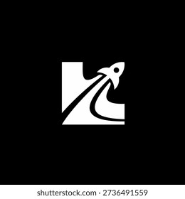 Letter L Rocket Logo Design 