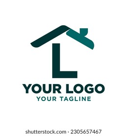 letter L roof vector logo design