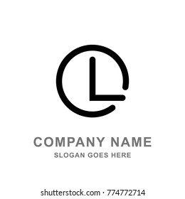 Letter L Round Circle Logo Font Vector
