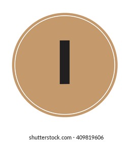 letter l rounded shape icon logo brown