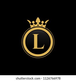 Letter L royal crown luxury logo design