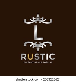 letter L rustic vector logo template design for fashion, wedding, spa, salon, hotel, restaurant, beauty care