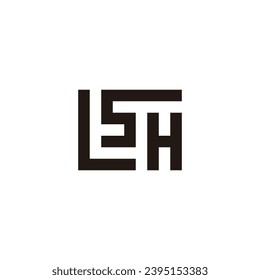 Letter L, S and H square geometric symbol simple logo vector