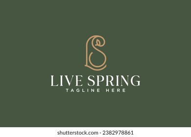 letter L S LS floral luxury logo design for fashion, boutique and jewelery company