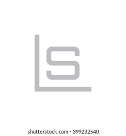 letter L and S monogram logo gray