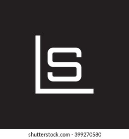 letter L and S monogram logo white black background