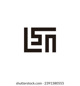 Letter L S n square geometric symbol simple logo vector