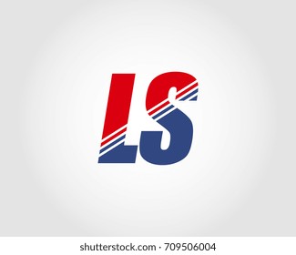 Letter L and S red and blue combination logo