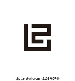 Letter L and S square geometric symbol simple logo vector