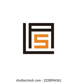 Letter L, A and s square geometric symbol simple logo vector