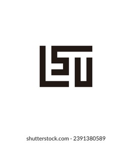 Letter L, s and U square geometric symbol simple logo vector