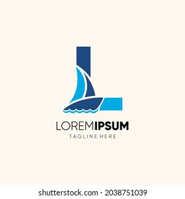 Letter L Sailor Boat Logo Design Vector Icon Graphic Emblem Illustration