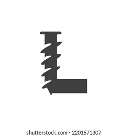 Plantilla De Logotipo De Tornillo De La Letra L Para Diseño De Símbolo De Ironmonger De Construcción