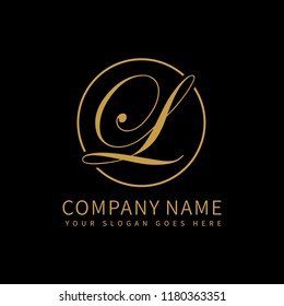 Letter L Script Initial Luxury Logo Design Vector