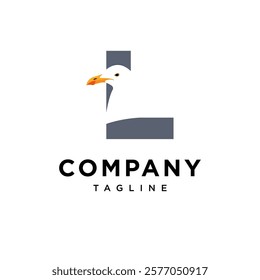 Letter L Seagull Logo Icon Vector