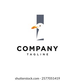 Letter L Seagull Logo Icon Vector