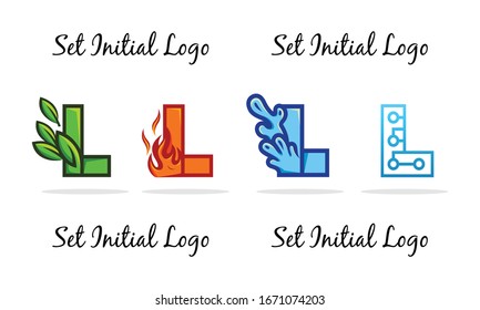 Letter L Set Collection Idea Abstract Creative Modern Business Illustration Logo