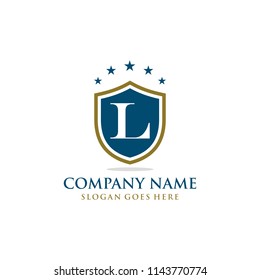 Letter L shield logo design vector