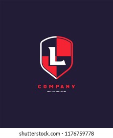 Letter L shield logo icon vector element.