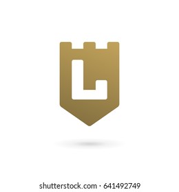 Letter L shield logo icon design template elements