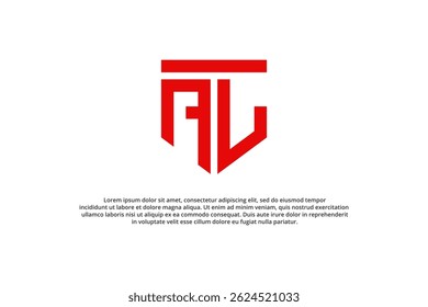 letra a l ou l a escudo logotipo mínimo