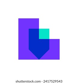 Letter L shield overlapping color logo