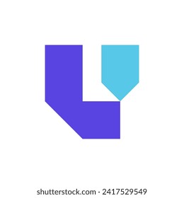 Letter L shield simple modern logo