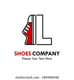 Letter l with shoes logo template illustration. suitable for brand, identity, emblem, label or shoes shop