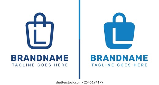 Letter L Shopping Bag Logo Set, symbolizing convenience, style, and retail