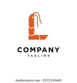 Letter L Shrimp Logo Icon Vector