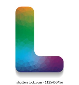 Letter L sign design template element. Vector. Colorful icon with bright texture of mosaic with soft shadow on white background. Isolated.