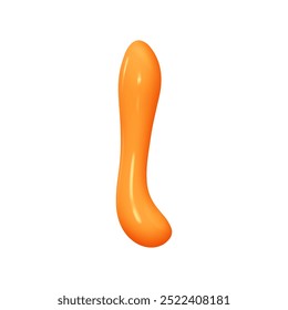 letter L. letter l sign orange soft color. Realistic 3d design in cartoon liquid paint style. Isolated on white background. vector illustration