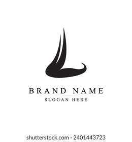 vector de logotipo de curvas simples de letra l	