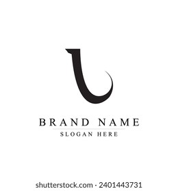 letter l simple curves logo vector	