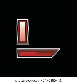 Letra L Simple Geométrica Metálica Icono de Negocios Diseño Creativo Logo