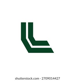 Letra L Rayas geométricas simples Líneas Logotipo Vector 