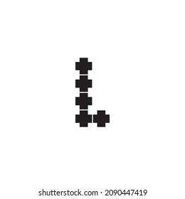 letter L simple symbol logo vector pieces