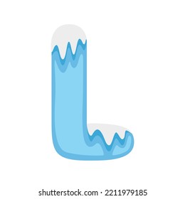 Letter L Snow, vector illustration
