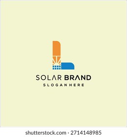 Modelo de vetor do design do logotipo solar da letra L