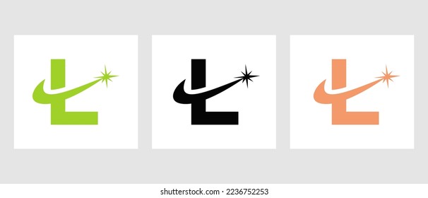 Letter L Spark Logo Design Vector Template