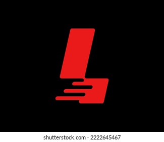 Carta Velocidad L Rápido Movimiento Dinámico Envío Entrega Avanzada Express Diseño de Logotipo de Vector Monograma