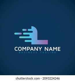 Letra L Velocidad del movimiento rápido Logotipo Diseño Letra inicial l icono