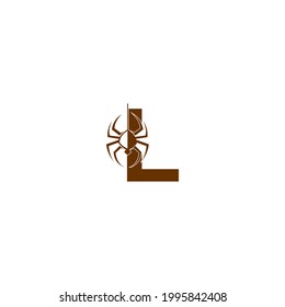 Letter L with spider icon logo design template vector