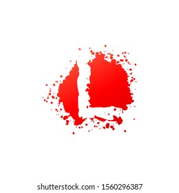 Letter L  Splatter logo icon.  Abstract Design concept red blood splash  with hidden letter L logo icon for initial, company identity and more brands.