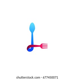 Letter L Spoon and Fork